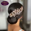 Gold Double End Inserting Comb Diamond Tiara Baroque Crystal Bridal Headwear Crown Rhinestone with Wedding Jewelry Hair Accessorie4710640