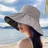 Breda randen hattar sommaren för kvinnor solskydd vikbar stor solskade utomhus damer hatt diskette gorros strandkapslös