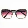 Sonnenbrille hochwertige luxuriöse Vintage polarisierte Frauen Strass -Strass -Räder Sonnenbrille Square Gradient Brille Lentes de Sol