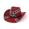 Bérets drapeau américain chapeau de cowboy de paille pour femmes hommes Western Cowgirl Sombrero Hombre Jazz CapsBérets