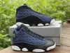 2022 Authentic 11 Low 13 Brave Blue Outdoor Shoes Men Women Navy Black White University Blue 3M Reflective Real Carbon Fiber Sports Sneakers