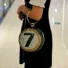 Akşam çantası rhinestone basketbol futbol çantası kadın yeni tasarımcı yaratıcı yuvarlak top debriyaj yemeği cüzdan yüksek kaliteli kişilik 20220607