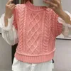 Evfer Women Casuare Za Turtleneck Pink Pullover Vest Autumn Chic Lady Seveless Seaters Girls CuteNitte Jampers 201203