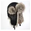 Bérets B-8540 hommes réglable oreille protection fourrure chapeau adulte chaud bombardier chapeaux coupe-vent russe Ushanka Ski casquettesbérets