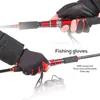 Gants de pêche d'hiver Gants en cuir respirants à trois demi-doigts Gants sans doigts en néoprène PU de haute qualité