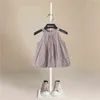 2021 mignon gilet fronde coton infantile bébé fille robe coton sans manches A-ligne robes vêtements décontractés Mini princesse vêtements G220506