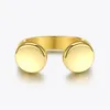 Cluster Rings Punk Platform Open Ring Gold Color Rostfritt stål Simple Finger For Women Fashion Jewelry Drop R204034 Cluster