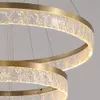 Lámpara de cristal LED para sala de estar Dormitorio moderno Cristal Lámpara colgante de oro Decoración para el hogar en el hogar Lámparas de luz