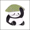 Pins Brooches Jewelry European Cartoon Geometric Panda Pins Unisex Children Cute Animal Clothing Badge Alloy Enamel Drop Oil Handbag Cowboy
