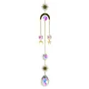 Campanelli eolici decorativi in cristallo Moon Sun Catcher Diamond Prisms Ciondolo Dream Catcher Rainbow Chaser Hanging Drop Home Garden Decor Windchime C0602G22