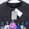22SS Yeni Yaz Sınırlı Band Portre Baskılı Tee Klasik Trendi Yüksek Son Sokak T-Shirts Vintage Yıkanmış Nefes Alabilir Moda Sıradan Erkekler Kadın Kısa Kollu Tjammtx25
