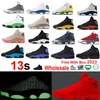 2023 Playoffs 13 French Blue Basketbalschoenen Diablo 13s Obsidian Brave Blue Singles Day Houndstooth Atmosphere Grijs Zwart Cat Court Paars Met Box Sneakers Heren