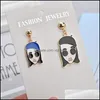 Charms Jewelry Findings Components Est 30Pcs/Lot Oil Drop Alloy Pendant Diy Fashoin Beauty Girl Head Earring Ornament Accessorycharms Deli