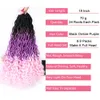 18 Polegadas Goddess Locs Crochet Hair for Black Women Pre Loop Ombre Fauxs Burgundy Twist Trança Extensão Sintética Suave LS12