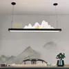 Neue chinesische Stil Zen Iceberg Restaurant Pendelleuchten rechteckige Teestube moderne minimalistische Bar Studie Licht Luxus dimmbar