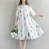 Party Dresses Ukraine Vestido Medium Dress Women Art Christmas Tree Print Doll Collar Wild Half-point Sleeve Was Thin Plus Female