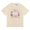 مصمم تي قمصان العلامة التجارية الأمريكية للأزياء Rhude Storms Neverlast HD Rose Magic Mirror Tee Men's Shirt Shirte Shirt