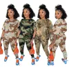 2023 Designer Jogger Costumes D'été Femmes Marque Survêtements Camouflage Tenues À Manches Courtes T-shirt Shorts Deux Pièces Ensembles Plus La Taille 4XL Casual Sportswear