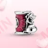 925 Sterling Silver Charm Jewelry Bead Suzy Mouse Aneghled Thread Charm Fit Pandora Bracelet