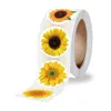 Circle 1Inch Coated Paper Sunflower Sealing Label Sticker 500st/Roll Printed Colorful Children Cartoon Stickers Etiketter
