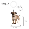 Keychains Dog Charmant 6pcs/Set Keychain Animal Not 3d Llaveros Cute For Boyfriend Friends Gift Car Key op de Backpack Purse RingkeyChains