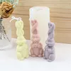 Fantaisie Longues Oreilles Moule En Résine De Silicone Bougie Parfumée Faire Animal Lapin De Pâques Conception À La Main Gâteau Ornement Décoration 220622