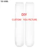 YX GIRL DROP DIY Picture Printing Men Women 3D Custom Socks Unisex Fashion Hip Hop Ankel Sock Wholesale 220704