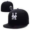 wysokiej jakości damskie i męskie dopasowane czapki Mets Teams NY Logo Outdoor Czapka sportowa Hip Hop Hat Mixed Order300E