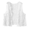 Bras Sets Women Summer Crochet Sleeveless Vest Waistcoat Ethnic Hollow Out Knit Diamond Circle Pattern Solid Color Cardigan JacketBras