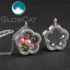 Pendanthalsband 16 Styles Magnetic Living Memory 8mm Beads Locket Pearl Cage Floating Glass With Rhinestone1098092