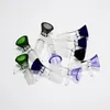 Glass Pipe 14mm Male Joint Glass Bowls Pyrex Smoking Accessories Thick Bowl Dab Rig Percolater Bong Female Adapter Transparent Black Gray Green Blue Purple Mix Color