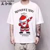 Heren t-shirts Santa Claus Merry Christmas Rendier Wit T-shirt Geek Grappige Harajuku Half Mouw Top T-shirt Cool Male Holiday Wearmen's