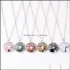 Pendant Necklaces Pendants Jewelry Natural Stone Tree Of Life Opal Tigers Eye Pink Quartz Crystal Chakra Reiki Dh6Pd