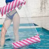 Poltrona gonfiabile in PVC Piscina per adulti Amaca a strisce Letto galleggiante con rete colore uomo donna 70xy Y