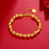 Link Chain Hoyon 18K Geelgoud kleurarmband voor vrouwen elegante transfer bead vrouwelijke prachtige bruiloft verjaardag fijne sieraden inte22