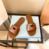 Женщины Slipper Fashion Designers Flat Slides Flip Flops Summer Lymonuine Leather Outdoor Lafer