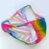 Underpants Mens String Bikini Stripe Jersy Nylon Spandex G3774 Narrow Waist Rainbow Colors Swimsuit Fabric2764