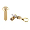 Brass Capsule Mini Knife Multifunctional EDC Tools Portable Key Chain Decor Outdoor Survival Open Cans Peel Fruits Gifts