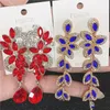 Boucles d'oreilles bohémiennes rétro Dangle alliage européen et américain diamant long célèbre palais court vent boucles d'oreilles exagérées en gros Bijoux Mix styles Discount