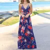 Spódnice Summer Kobiety długie sukienki w stylu boho drukowanie bez rękawów sukienka wieczorna moda elegancka spódnica plażowa na damskirty