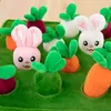Creatieve pull -up wortels en konijnen knuffel gevulde groente pluche pop ouderchild interaction speelgoed grappig cadeau voor kinderen baby J220704