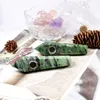 Natural Ruby in Zoisite Quartz Smoking Pipe W/ Filter Healing Crystal Point Wand Rock Stone Smoke Pipes Hexagonal Obelisk Tobacco Cigarette Holder W/ Carb Hole Gift