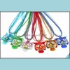 Naszyjniki wisiorek wisiorki biżuteria czarująca 6 kolorów sowa sowa lamparka szklana murano uroki naszyjnik dla kobiet d dhsol