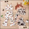 Kleidung Sets Kinder Mädchen Outfits Kinder Schmetterling Camouflage Sling Topsandflared 2 Teile/satz Sommer Mode Mxhome Dgw
