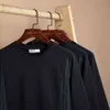 Kuegou 2022 Autumn Nowy 100% bawełniany T-shirt z długim rękawem Modka Patchwork Mężczyzn