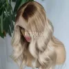 Глубокая часть кружевные парики балайж Омбр выделяют пепельную блондинку Super Natural Line Line Style Celebrity Style