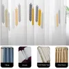 Embroidered Sheer Curtains Modern Gauze Curtain Yellow Living Room Blue Bedroom White Yarn Window Tulle Curtains 220511