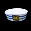 Cappellini da marinaio Capitano di barca della nave Cappello militare bianco blu Berretto marino blu scuro con ancoraggio Costume nautico per la nautica da diporto LXHBall