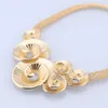 Necklace Earrings Btacelet Ring Set For Women Dubai Gold Plated Fashion Trend Round Design Jewelry Set 2022 New