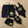 Family Matching Swimwear Men Boy Mother Daughter Bikini Swimsuits Father Son Swim Shorts Mommy Dad and Me Beachwear Clothes 220425